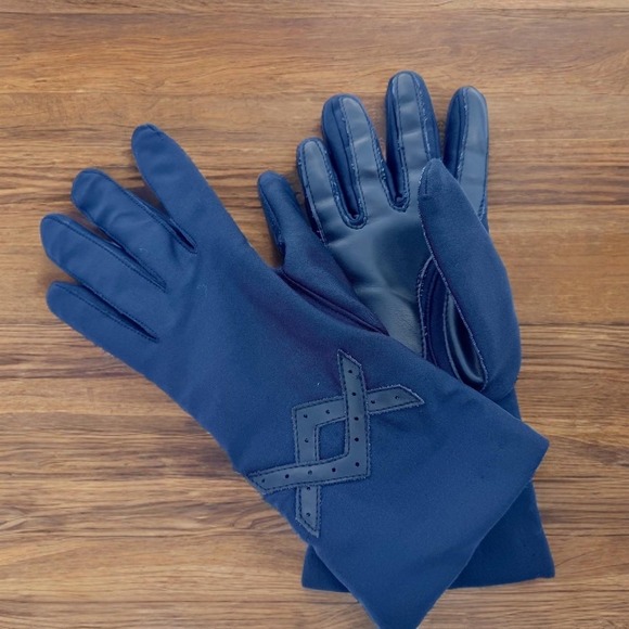 Vintage Accessories - Vintage Navy Blue Thinsulate Lined Winter Gloves Gripped Palm Tech Minimalist OS